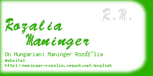 rozalia maninger business card